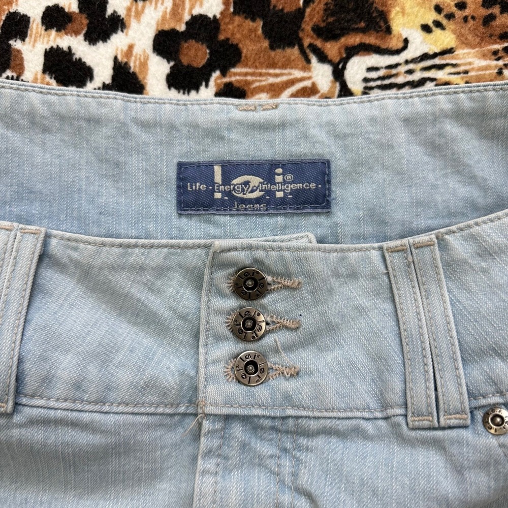 LEI Jeans Light Blue Denim Mini Skirt Y2K Low Rise Size 30 - Picture 3 of 8
